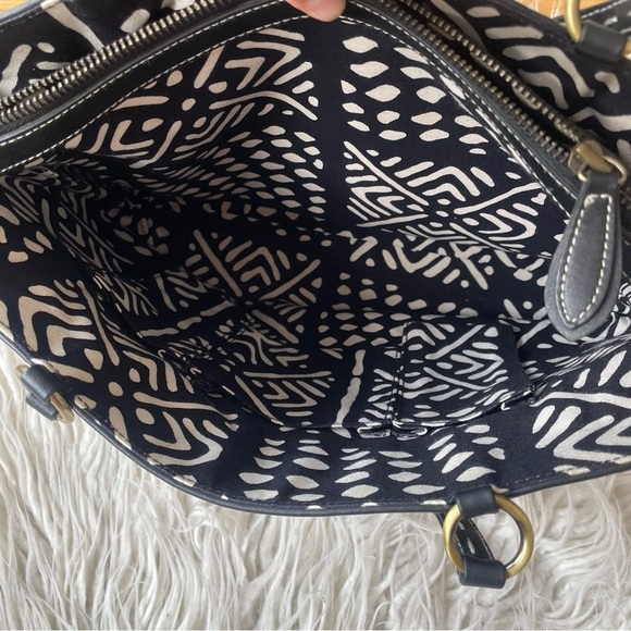 Isabella Fiore Beaded Sequined Paisley Cloth Leather Trim Black Red Shoulder Bag - Picture 8 of 12